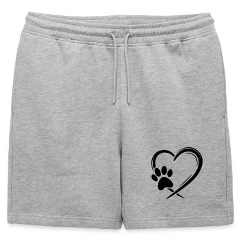 Patte Coeur - Short de survêtement homme premium - gris chiné - Devant - AI Model Male 178 light (178cm)