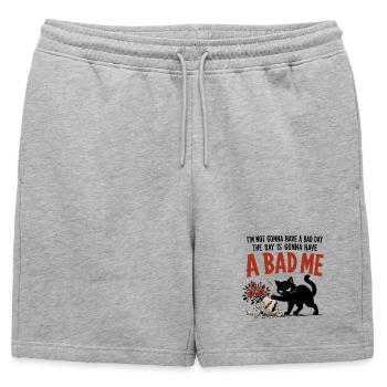 La journée va être un mauvais moi - Short de survêtement homme premium - gris chiné - Devant - AI Model Male 178 light (178cm)