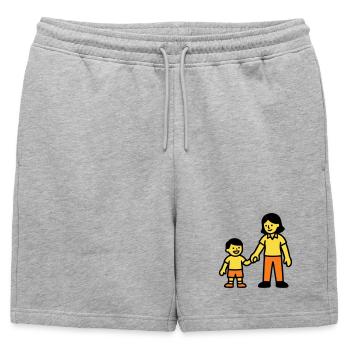 Logo de la main de l’enfant de l’enseignante de maternelle - Short de survêtement homme premium - gris chiné - Devant - AI Model Male 178 light (178cm)
