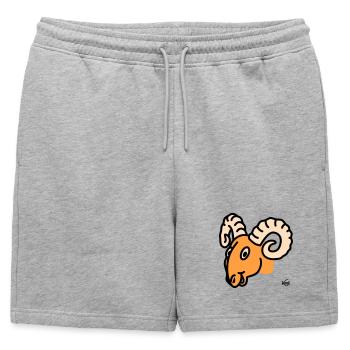 Aries large - Mens' Premium Organic Sweatshorts - heather grey - Front - AI Model Male 178 light (178cm)