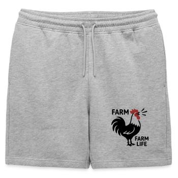 Logo de la Vie à la Ferme Rooster - Short de survêtement homme premium - gris chiné - Devant - AI Model Male 178 light (178cm)