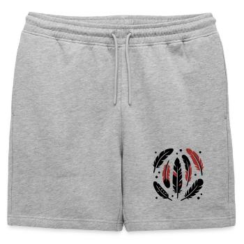 Logo du cercle de plumes d’oiseau - Short de survêtement homme premium - gris chiné - Devant - AI Model Male 178 light (178cm)
