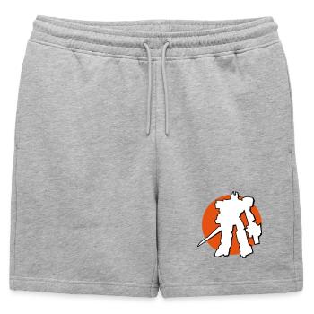 Manga bot in front of Japan sun - Mens' Premium Organic Sweatshorts - heather grey - Front - AI Model Male 178 light (178cm)