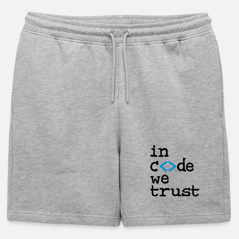 in code we trust ! - Männer Premium Organic Sweatshorts - Grau meliert