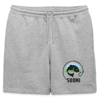 Vacances de pêche en Finlande - Short de survêtement homme premium - gris chiné - Devant - AI Model Male 178 light (178cm)