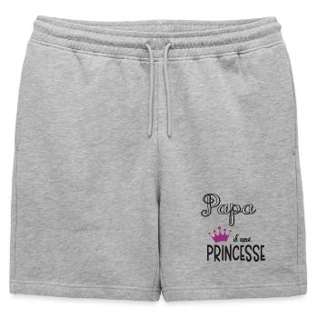 papa dune princesse - Short de survêtement homme premium - gris chiné - Devant - AI Model Male 178 light (178cm)
