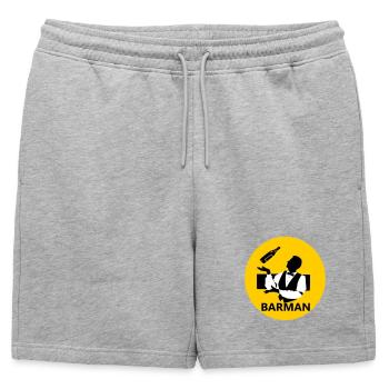Barman - Short de survêtement homme premium - gris chiné - Devant - AI Model Male 178 light (178cm)
