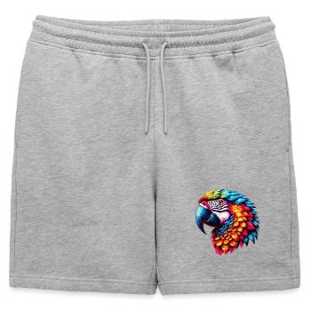 Perroquet - Short de survêtement homme premium - gris chiné - Devant - AI Model Male 178 light (178cm)