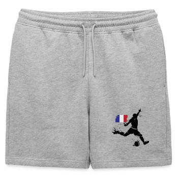 Joueur de football Blast France Team - Short de survêtement homme premium - gris chiné - Devant - AI Model Male 178 light (178cm)