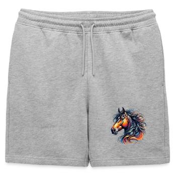 Cheval - Short de survêtement homme premium - gris chiné - Devant - AI Model Male 178 light (178cm)