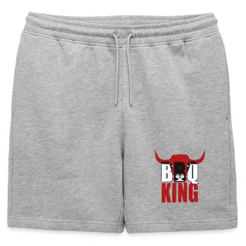 Cornes de taureau BBQ King - Short de survêtement homme premium - gris chiné - Devant - AI Model Male 178 light (178cm)