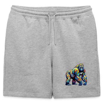Gorilla - Mens' Premium Organic Sweatshorts - heather grey - Front - AI Model Male 178 light (178cm)