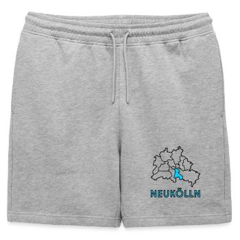 NEUKÖLLN, un quartier de Berlin - Short de survêtement homme premium - gris chiné - Devant - AI Model Male 178 light (178cm)