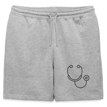 Icône du logo du stéthoscope médical - Short de survêtement homme premium - gris chiné - Devant - AI Model Male 178 light (178cm)