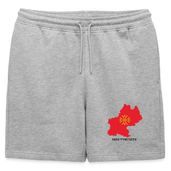 Carte du midi-pyrénée - Short de survêtement homme premium - gris chiné - Devant - AI Model Male 178 light (178cm)