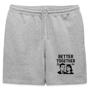 Marriage Love - Better Together - Mens' Premium Organic Sweatshorts - heather grey - Front - AI Model Male 178 light (178cm)