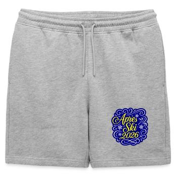 Soirée après-ski 2026 - Short de survêtement homme premium - gris chiné - Devant - AI Model Male 178 light (178cm)