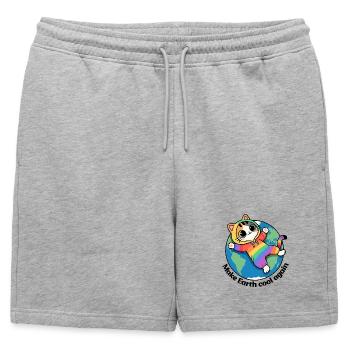 Sauver la planète terre, Make Earth cool again - Short de survêtement homme premium - gris chiné - Devant - AI Model Male 178 light (178cm)