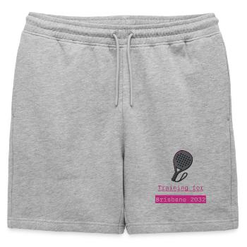 Entraînement de padel Brisbane 2032 - Short de survêtement homme premium - gris chiné - Devant - AI Model Male 178 light (178cm)
