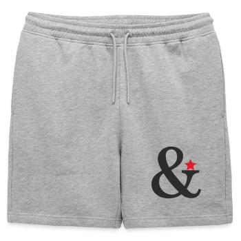Éventille avec accent en étoile rouge - Short de survêtement homme premium - gris chiné - Devant - AI Model Male 178 light (178cm)