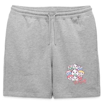 Kawaii Sushi Parade - Mens' Premium Organic Sweatshorts - heather grey - Front - AI Model Male 178 light (178cm)