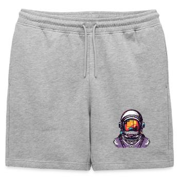 Astronaut Comic Helmet - Mens' Premium Organic Sweatshorts - heather grey - Front - AI Model Male 178 light (178cm)