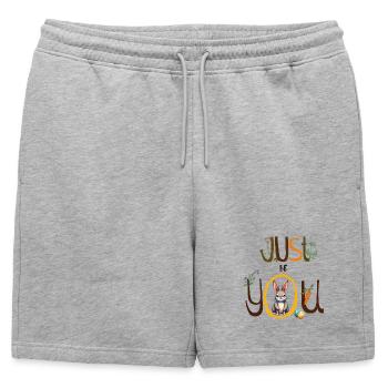 Just Be You - Mens' Premium Organic Sweatshorts - heather grey - Front - AI Model Male 178 light (178cm)