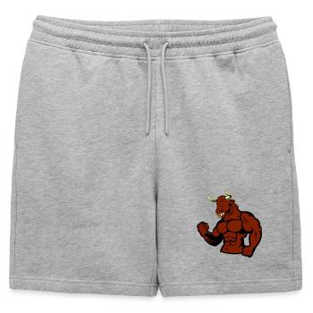 Taureau musclé Taureau - Short de survêtement homme premium - gris chiné - Devant - AI Model Male 178 light (178cm)