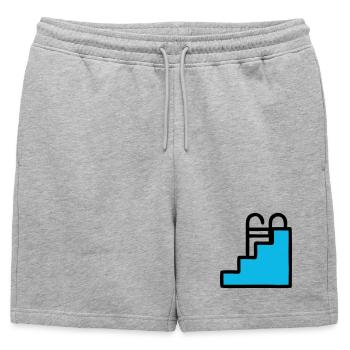 Icône de piscine Échelle de piscine - Short de survêtement homme premium - gris chiné - Devant - AI Model Male 178 light (178cm)