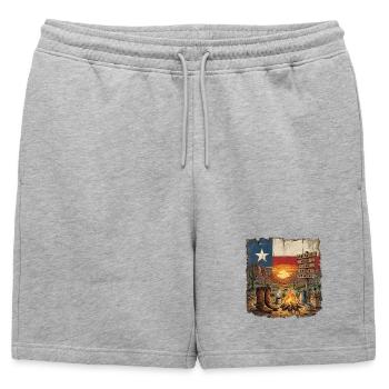 Art de la signalisation du voyage sur la route dans le désert - Short de survêtement homme premium - gris chiné - Devant - AI Model Male 178 light (178cm)