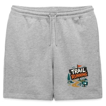 Course sur sentier - Short de survêtement homme premium - gris chiné - Devant - AI Model Male 178 light (178cm)
