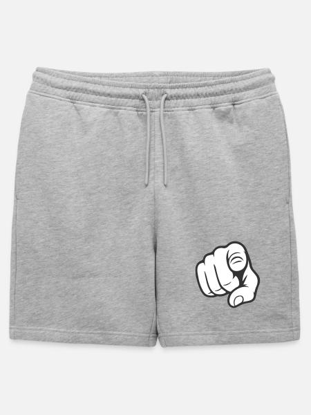 Pointing Finger You Gesture Sticker Design - Mens' Premium Organic Sweatshorts - heather grey