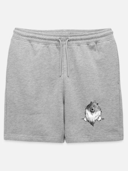 Funny Wolfsspitz I Comic Dog Gift - Mens' Premium Organic Sweatshorts - heather grey