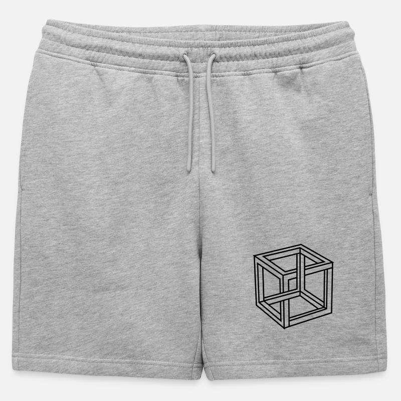 Esher unmöglicher Block oder Quadrat - Männer Premium Organic Sweatshorts - Grau meliert