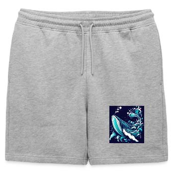 Baleine - Short de survêtement homme premium - gris chiné - Devant - AI Model Male 178 light (178cm)
