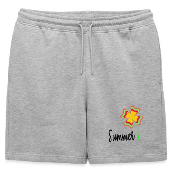 HOLIDAY. HAPPY HOLIDAYS. MISTRESS. MASTER. TEACHER - Mens' Premium Organic Sweatshorts - heather grey - Front - AI Model Male 178 light (178cm)