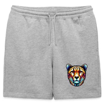 Guépard - Short de survêtement homme premium - gris chiné - Devant - AI Model Male 178 light (178cm)