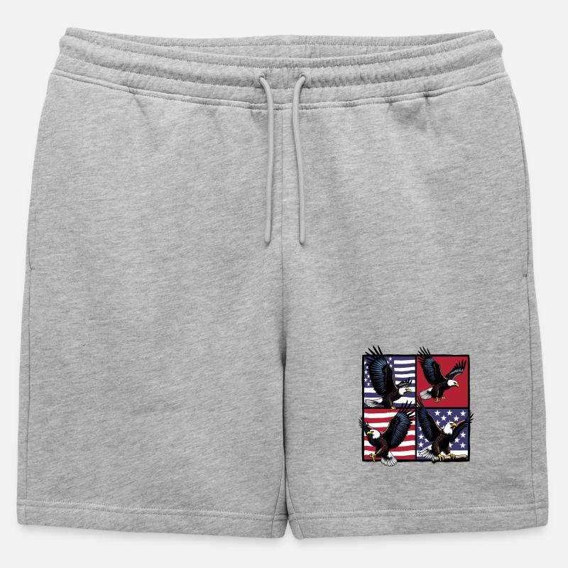 Bald eagle - Mens' Premium Organic Sweatshorts - heather grey