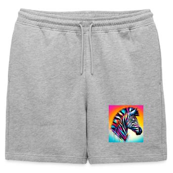 zèbre - Short de survêtement homme premium - gris chiné - Devant - AI Model Male 178 light (178cm)
