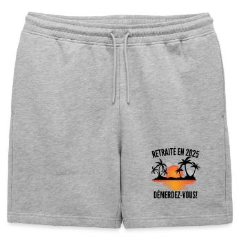 Im Ruhestand im Jahr 2025 T-Shirt–! - Männer Premium Organic Sweatshorts - Grau meliert - Vorne - AI Model Male 178 light (178cm)