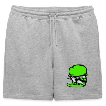 ver soldat casque fou arme agressif sauvage fun - Short de survêtement homme premium - gris chiné - Devant - AI Model Male 178 light (178cm)