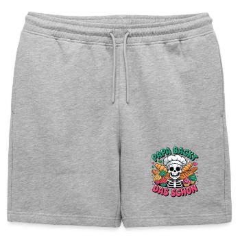 Papa prépare les magnifiques cupcakes squelettes - Short de survêtement homme premium - gris chiné - Devant - AI Model Male 178 light (178cm)
