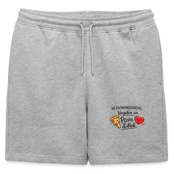 Statut relationnel : attribué à Pizza & You - Short de survêtement homme premium - gris chiné - Devant - AI Model Male 178 light (178cm)