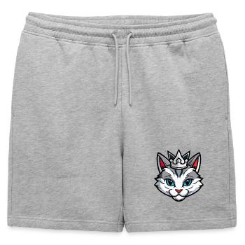 Couronne de tête symbole de chat - Short de survêtement homme premium - gris chiné - Devant - AI Model Male 178 light (178cm)