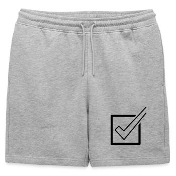 Checklist Tick Box Done - Mens' Premium Organic Sweatshorts - heather grey - Front - AI Model Male 178 light (178cm)