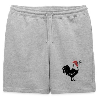 Logo de la ferme Rooster Crows - Short de survêtement homme premium - gris chiné - Devant - AI Model Male 178 light (178cm)