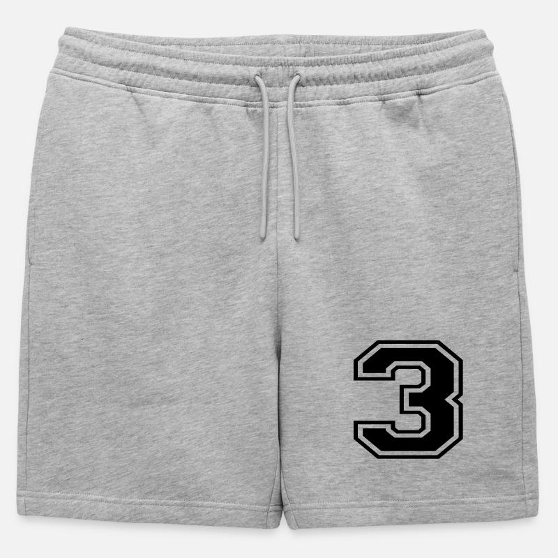 3 - Männer Premium Organic Sweatshorts - Grau meliert
