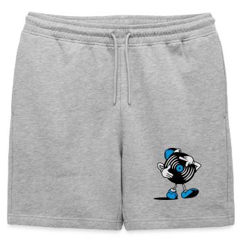 DISQUE VINYLE - Short de survêtement homme premium - gris chiné - Devant - AI Model Male 178 light (178cm)