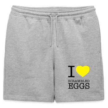 J’ADORE LES ŒUFS BROUILLÉS Rührei - Short de survêtement homme premium - gris chiné - Devant - AI Model Male 178 light (178cm)