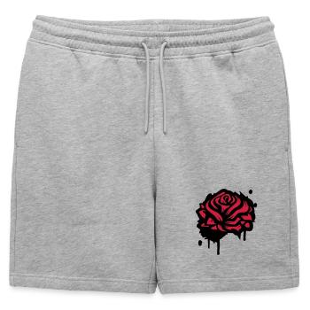 A rose as a graffiti - Mens' Premium Organic Sweatshorts - heather grey - Front - AI Model Male 178 light (178cm)